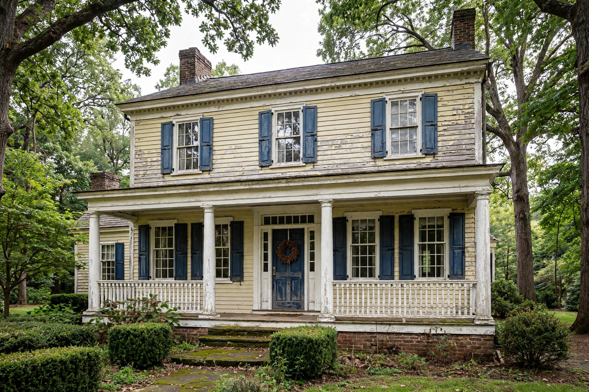 Before photo, Historic Home Painting in Yorktown, by Bowie Painting Company